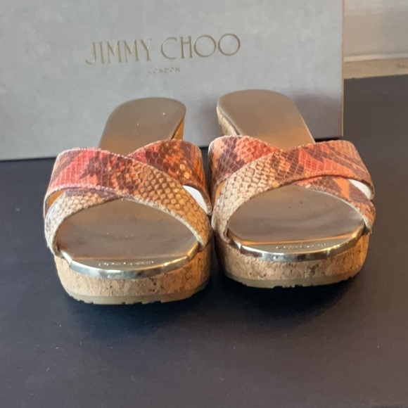 Jimmy Choo Geranium Snake Print leather Panna size 39 - Picture 4 of 14